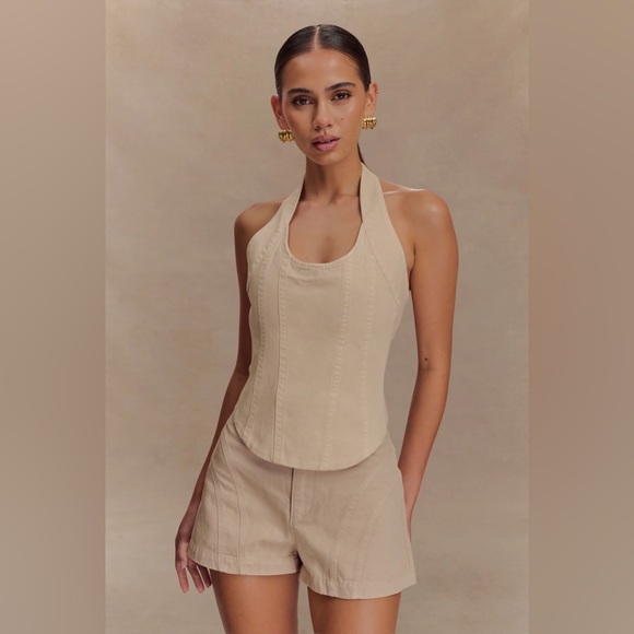 NWT MESHKI STONE WASH DENIM SHORTS - Picture 2 of 7